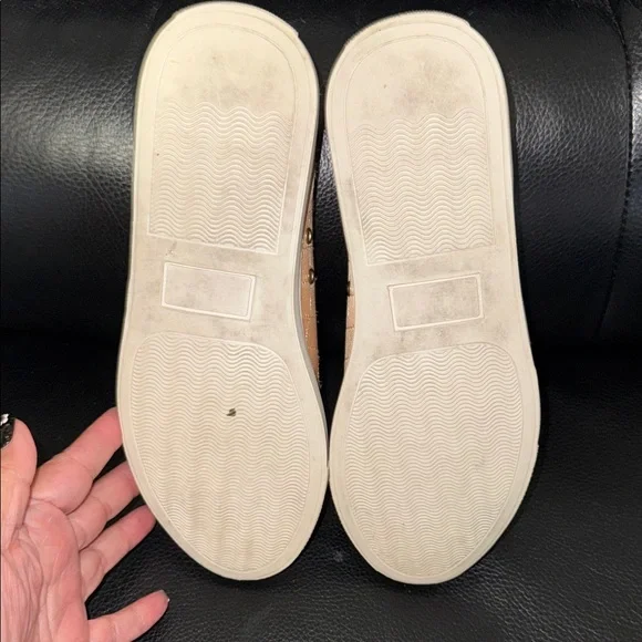 Charlotte Olympia Quilted Peach Satin Lace-Up Sneakers - Picture 5 of 8